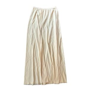 Vanity Fair Vintage Beige Nylon Maxi Slip Dress‎ Lace Trim Lingerie Medium